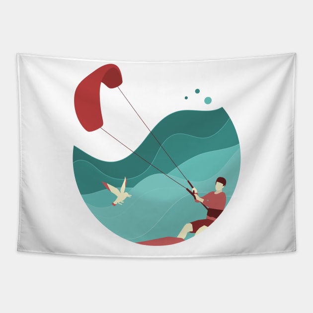 Kitesurfing Tapestry by Jkriz.Dzign