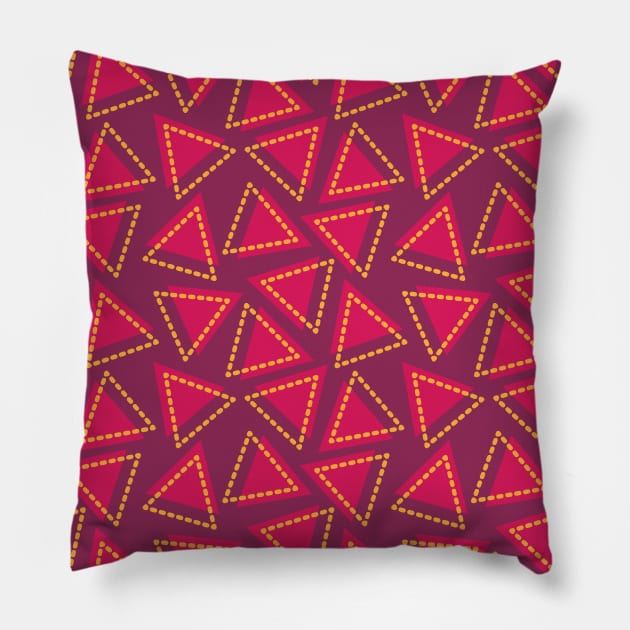 Triangle Shape Seamless Pattern 017#001 Pillow by jeeneecraftz