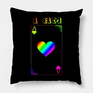 LGBTQ I Am Ace of Hearts Pillow