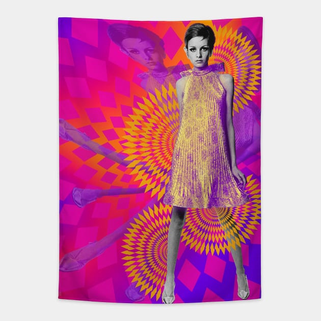 60s Supermodel Twiggy Tapestry by Dez53