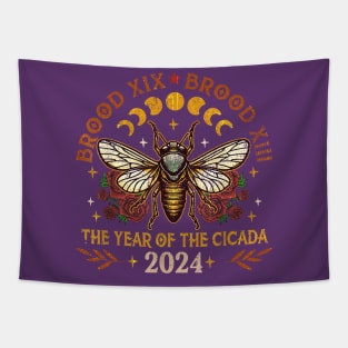 Vinatge Cicada Lover Brood XIX Brood XIII Year Of The Cicada 2024 Tapestry