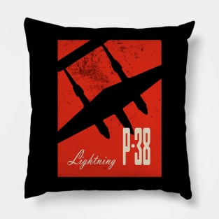 P-38 Lightning WW2 fighter aircraft Pillow