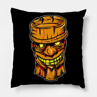 Smiling Graphic Tiki Pillow