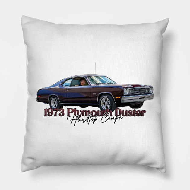 1973 Plymouth Duster Hardtop Coupe Pillow by Gestalt Imagery