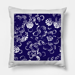 Blue Batik Bubble Waves Pillow