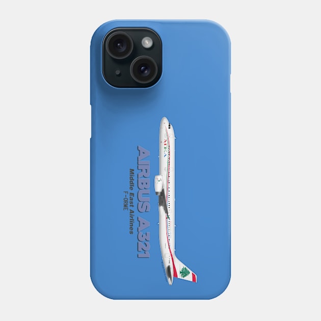 Airbus A321 - Middle East Airlines Phone Case by TheArtofFlying