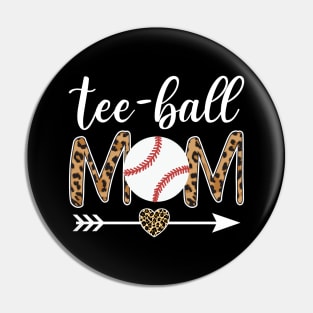 Teeball Mom Leopard Funny Teeball Mom Mother's Day Pin