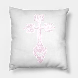 medieval key pink Pillow