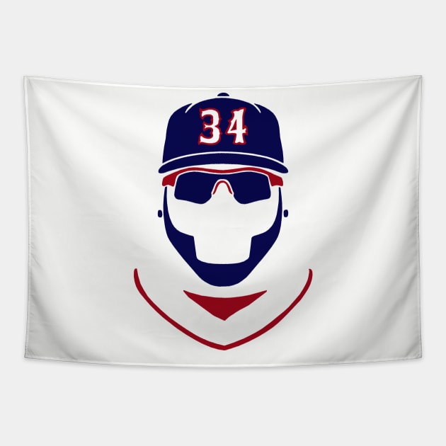 Big Papi Ortiz 34, Boston Baseball HOF Tapestry by FanSwagUnltd