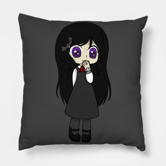 vampire chibi girl Pillow by LillyTheChibi