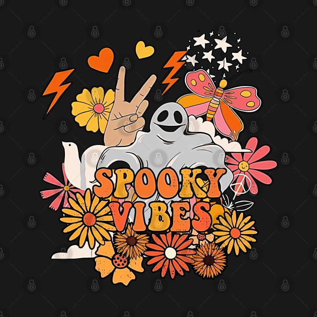 Vintage Groovy Floral Boo Spooky Halloween Costume by masterpiecesai