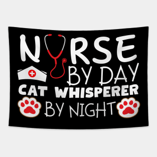 NURSE BY DAY, CAT WHISPERER BY NIGHT Tapestry