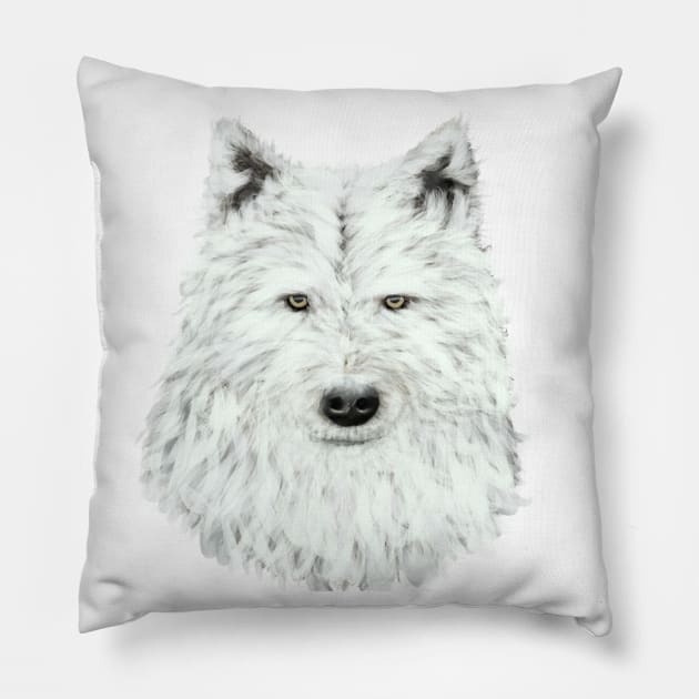 Winter Wolf Pillow by Wolf Cove Creations