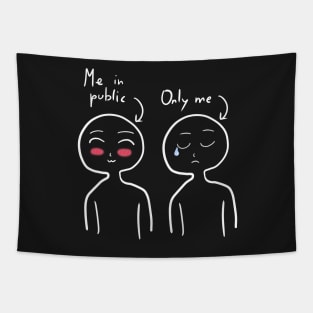 Me in public and Only me - Dark Design Tapestry