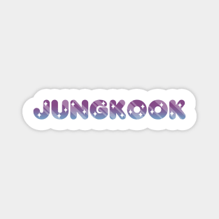 BTS Jungkook sparkling name typography Morcaworks Magnet