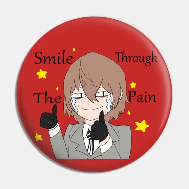 Akechi Smiling through the Pain Pin by AdorableArts