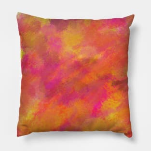 Orange Watercolor Abstract Pillow