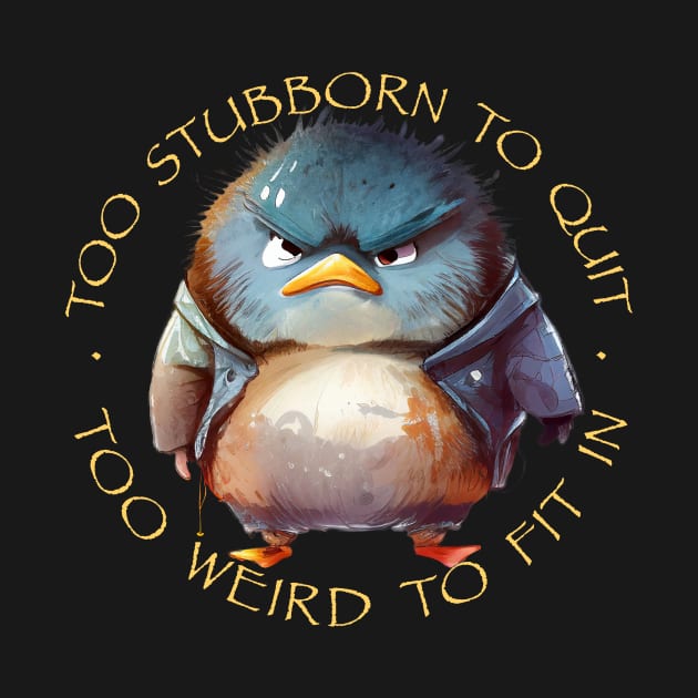 Bird Too Stubborn To Quit Too Weird To Fit In Cute Adorable Funny Quote by Cubebox