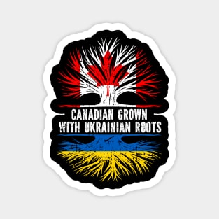 Canadian Grown with Ukrainian Roots Flag Magnet