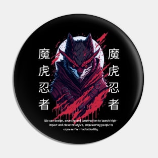 Demon Face Wolf Ninja Pin