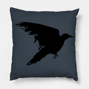 Ragged Raven Silhouette Pillow