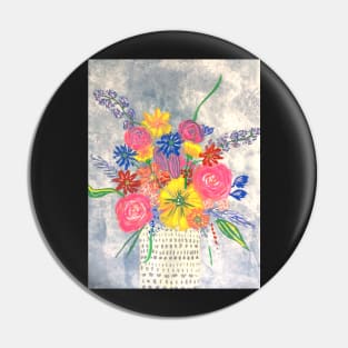 Bright Florals in vase Pin