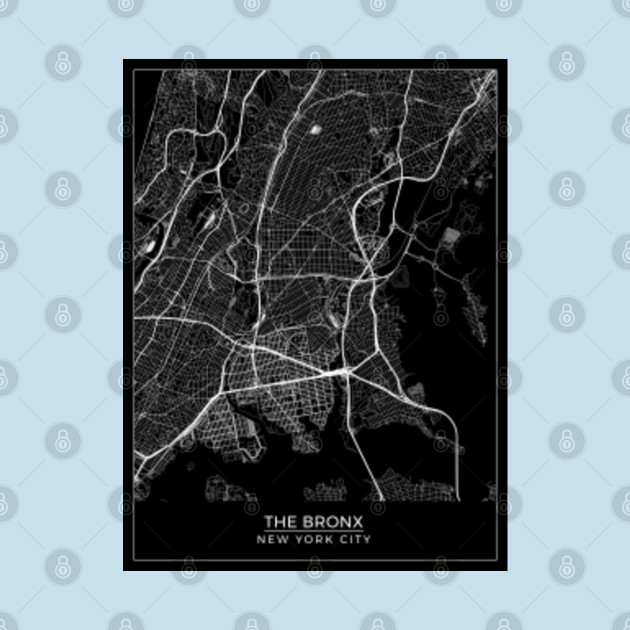 Disover The Bronx, New York City Map Art (Black) - Bronx New York City - T-Shirt