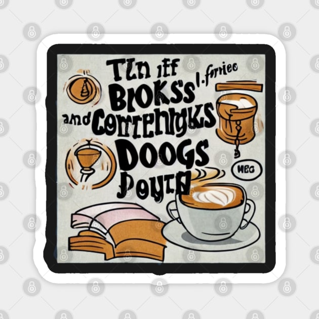 books and coffee and dogs and social justice Magnet by SR8891