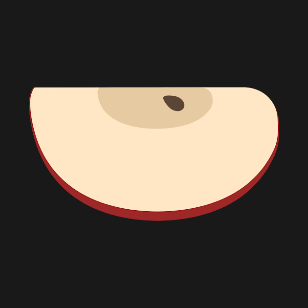 Red apple slice icon in flat design by wavemovies