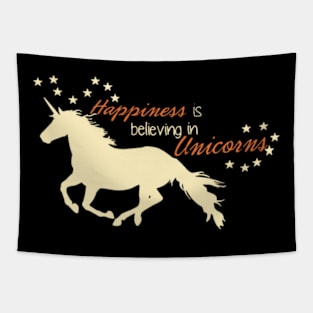 happiness is believing in unicorn animals unicorn Tapestry