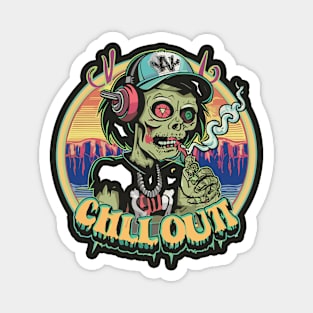 Hip Hop Zombie Chill Out Artwork Magnet