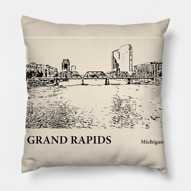 Grand Rapids - Michigan Pillow by Lakeric