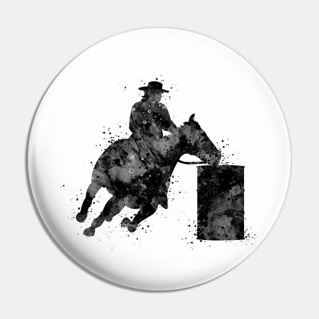 Barrel Racer Boy Black and White Rodeo Gift Pin by LotusGifts