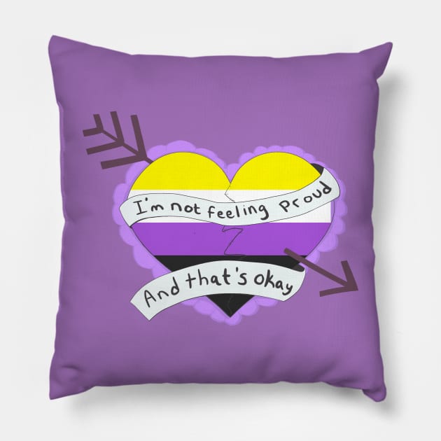 Not feeling proud (nonbinary version) Pillow by lemon_ghostea