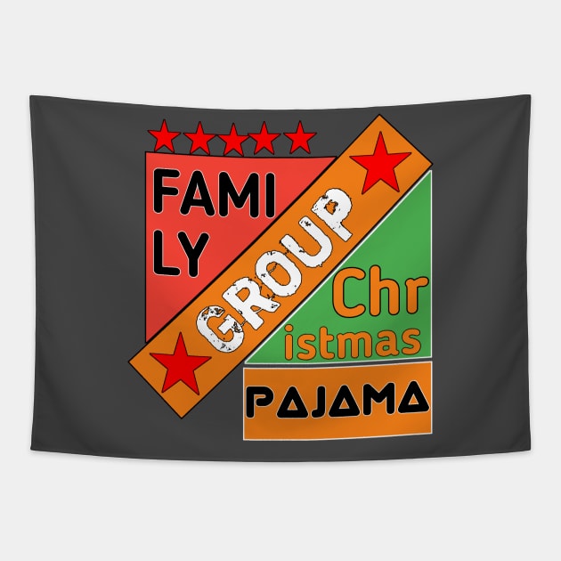 Family group christmas pajama Tapestry by Blue Diamond Store