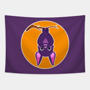 Cute bat hanging upside down Tapestry