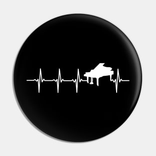 Piano Heartbeat Gift For Pianists Pin