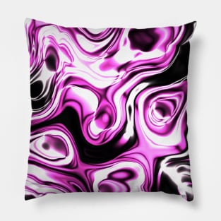 pink black white abstract Pillow