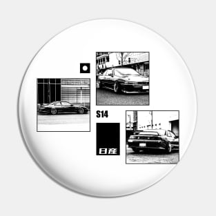 NISSAN SILVIA S14 KOUKI Black 'N White Archive Pin