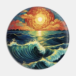 Starry Night Seafaring: Van Gogh's Nautical Symphony Pin