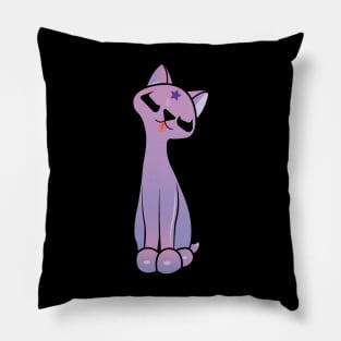 Purple Rain Kitsch Cat Pillow