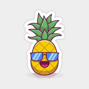 Cute Pineapple Wearing Glasses Magnet