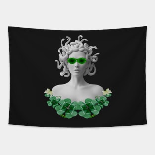 Green Saint Patricks Day Medusa Tapestry