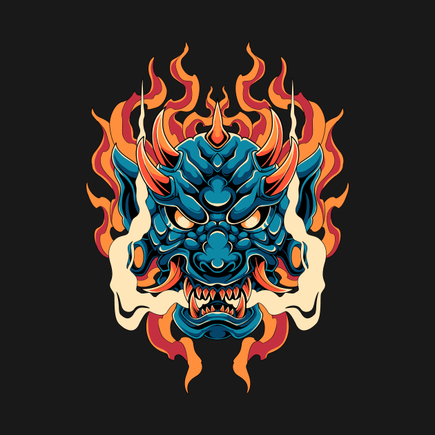 Japanese Demon Mask by Efexampink