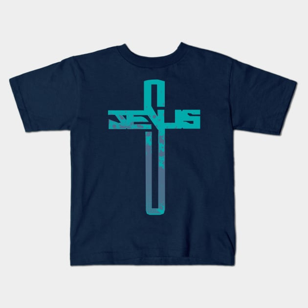 Blue and Purple Jesus Cross
