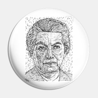 GABRIELA MISTRAL ink portrait Pin