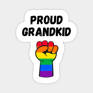 Proud Grandkid Rainbow Pride T Shirt Design Magnet