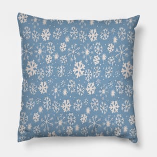 Snowflake Snowstorm Falling White Snowflakes Pillow