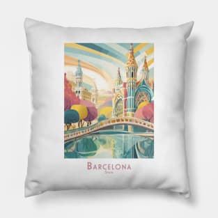 vintage Barcelona Spain Radiance Pillow