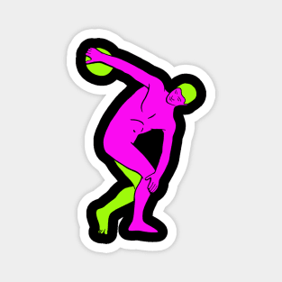 Discobolus Disc Thrower Sculpture 80s Minimal Artwork - Minimal Magnet